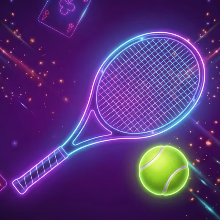 Rainbet Casino displaying poker chips stacked on a glowing green surface.